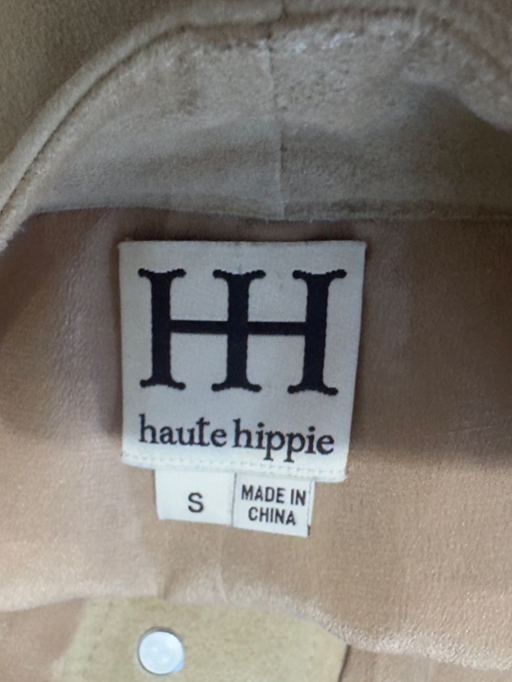 Haute Hippie Tan Suede Shorts with Colorful Floral Embroidery - Picture 5 of 5